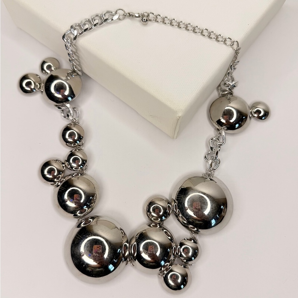 Silver Statement Bubble Necklace